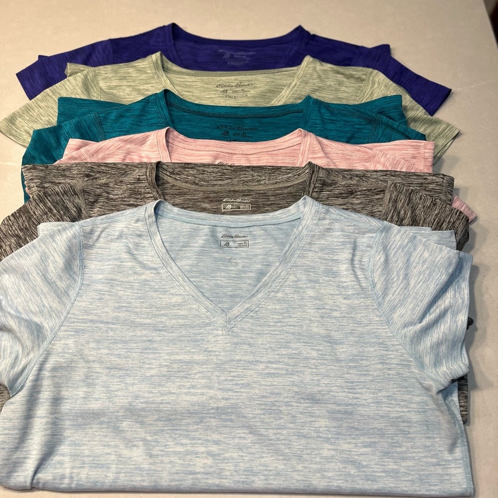 Lot of 6 Eddie Bauer Free Dry t-shirts